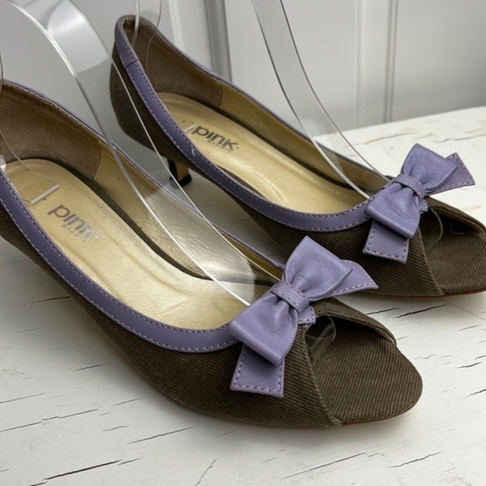 VINTAGE pink Studio violet/taupe shoes Anthropology  SIZE 8
